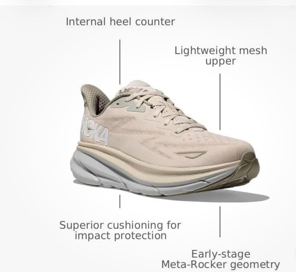 Hoka One M Clifton 9 1127896 SSEG women’s Sz 10 Men’s Sz 8 hard to find color